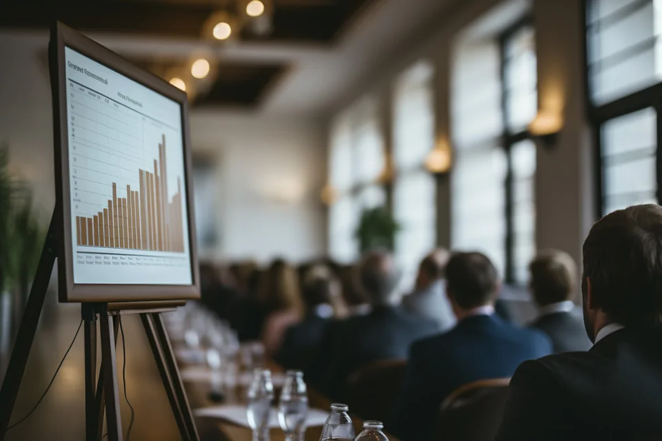 Business leaders attending a private presentation
